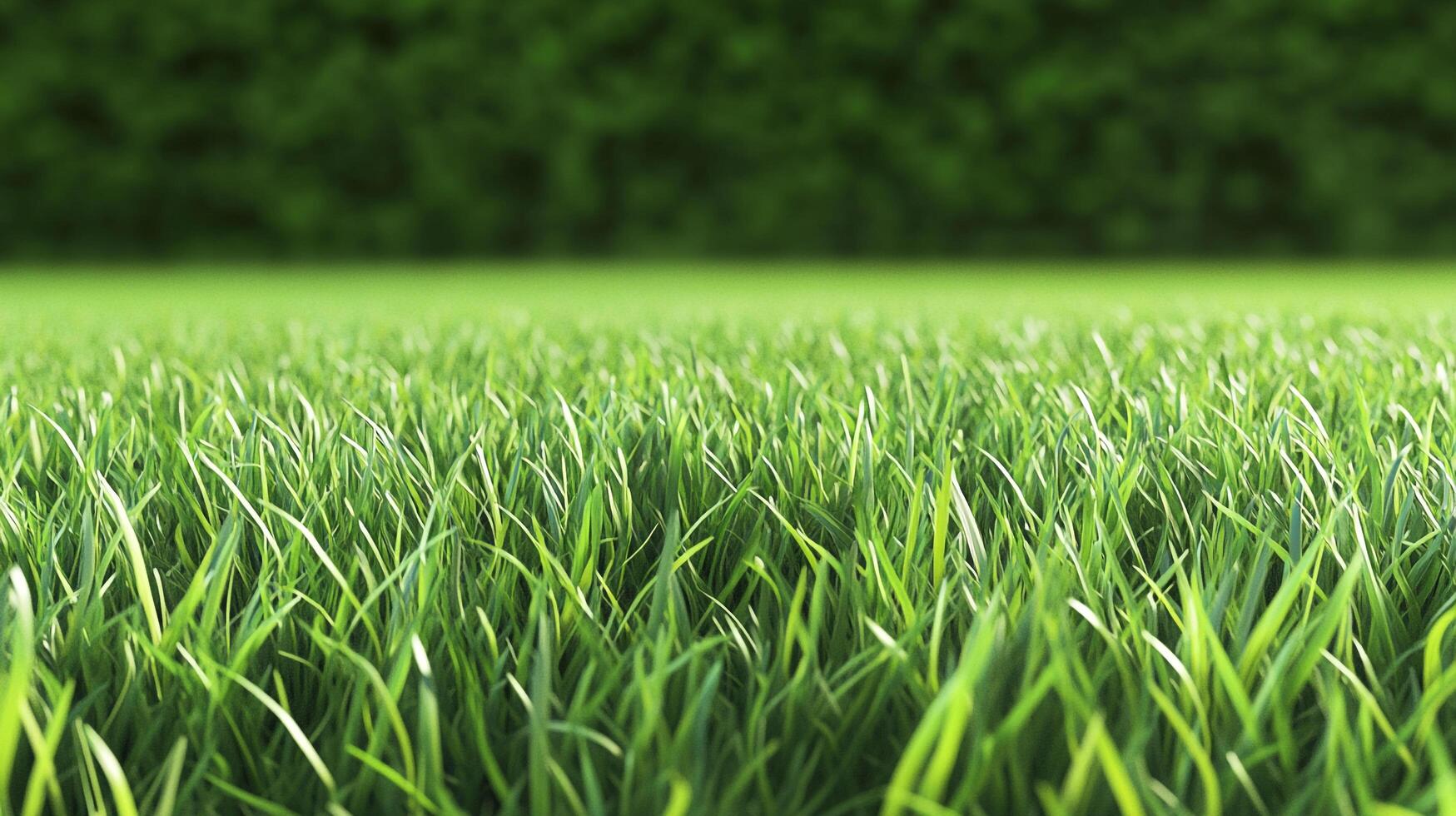 Lush, green lawn with verdant hedge backdrop creates a serene, natural scene. A perfect image for landscaping or outdoor scenery. photo