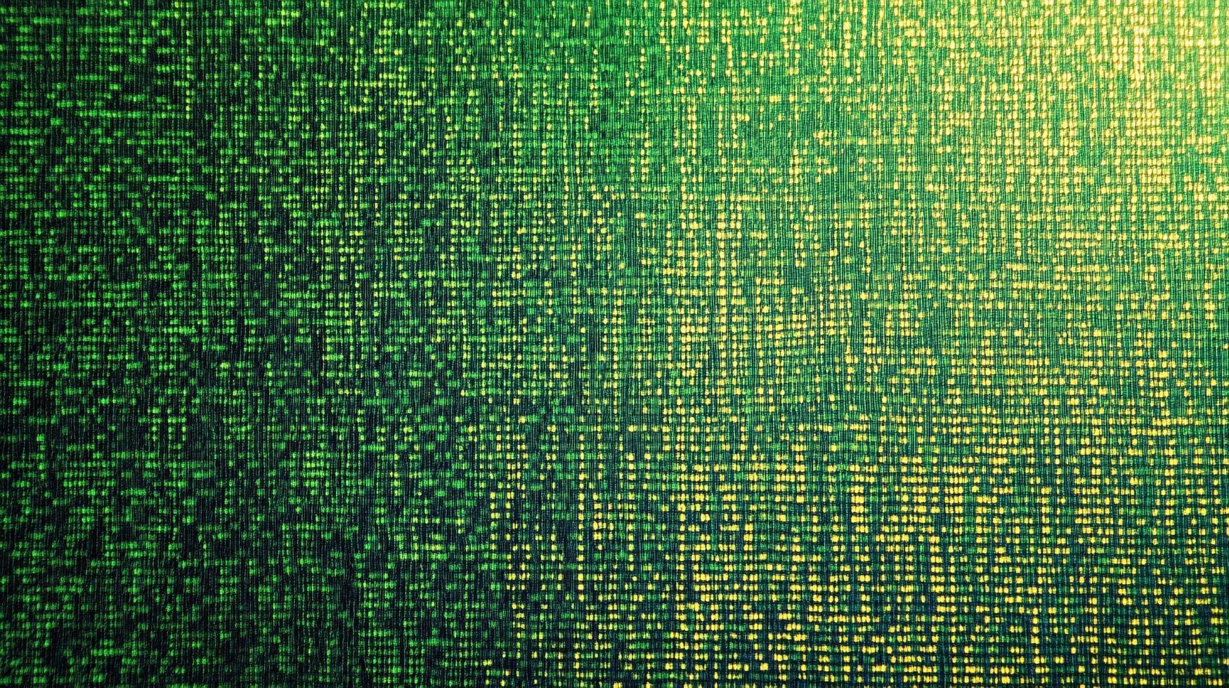 Abstract green and yellow patterned background suggesting digital code or pixelated texture with subtle variations in color and light. photo