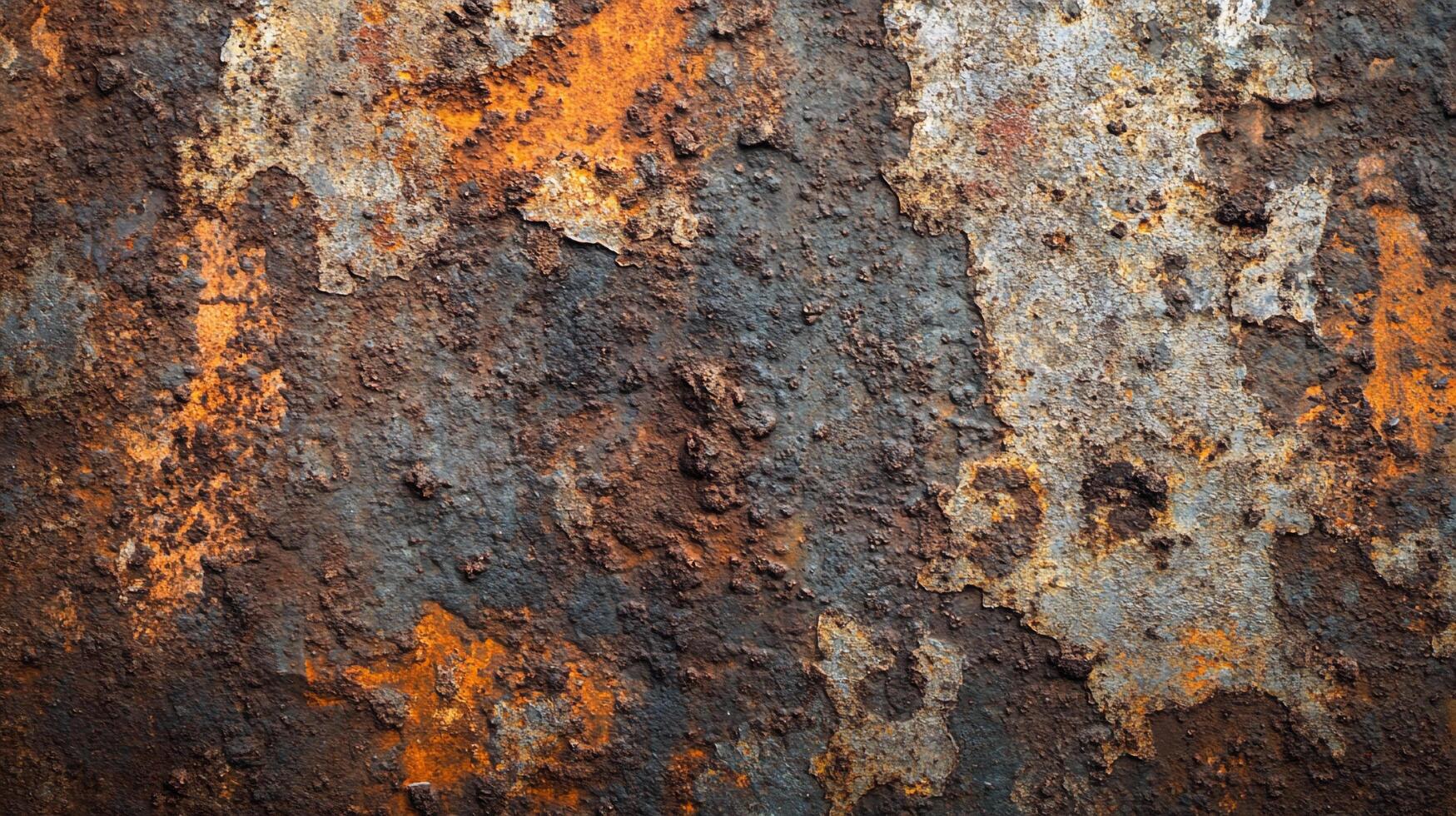 Abstract detail of heavily rusted metal surface, showcasing texture and oxidation. Rich colors of rust create a weathered and aged appearance. photo