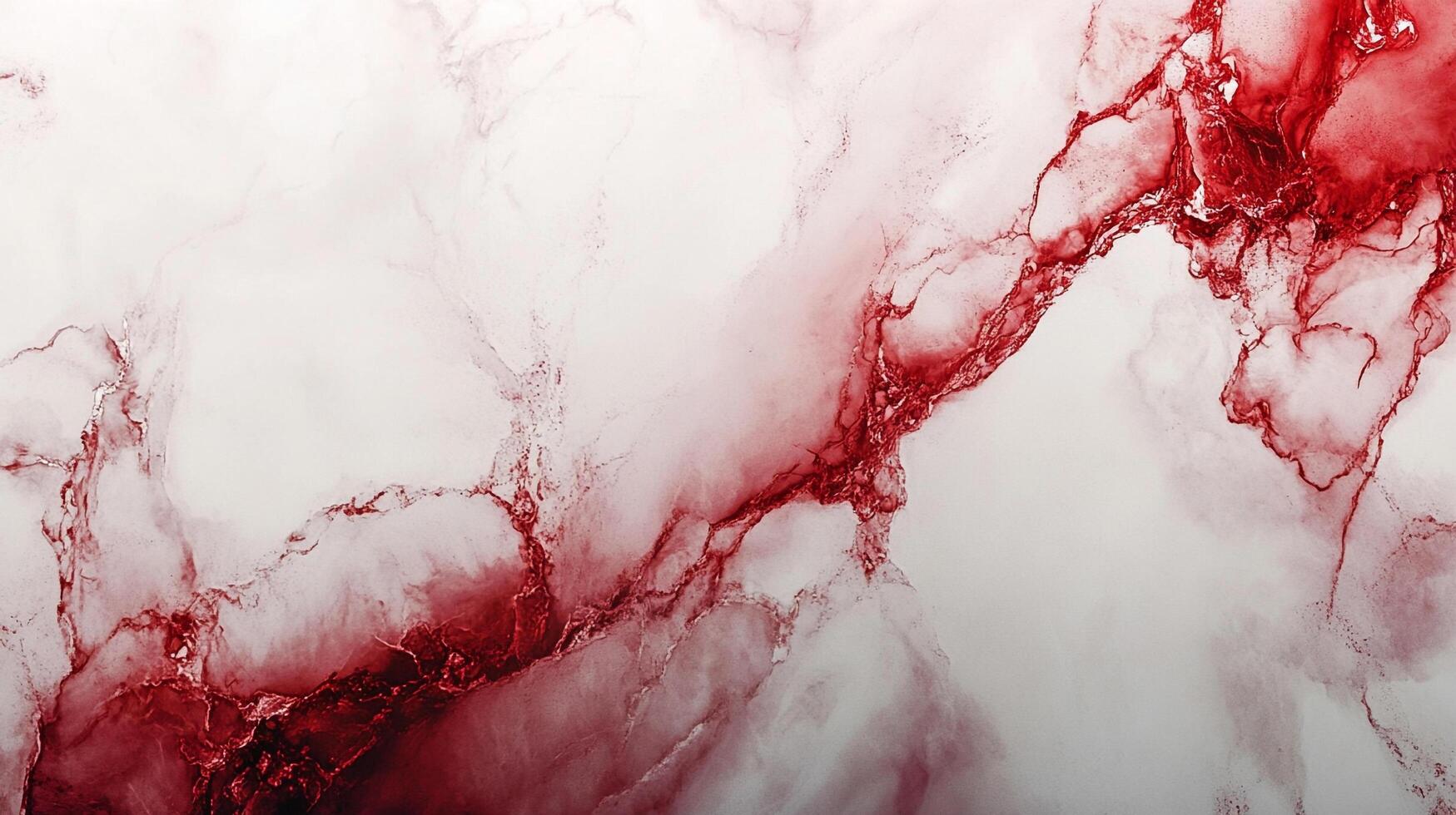 Elegant fluid art featuring swirling patterns of deep red pigments diffused across a bright white background, creating a sense of abstract motion. photo