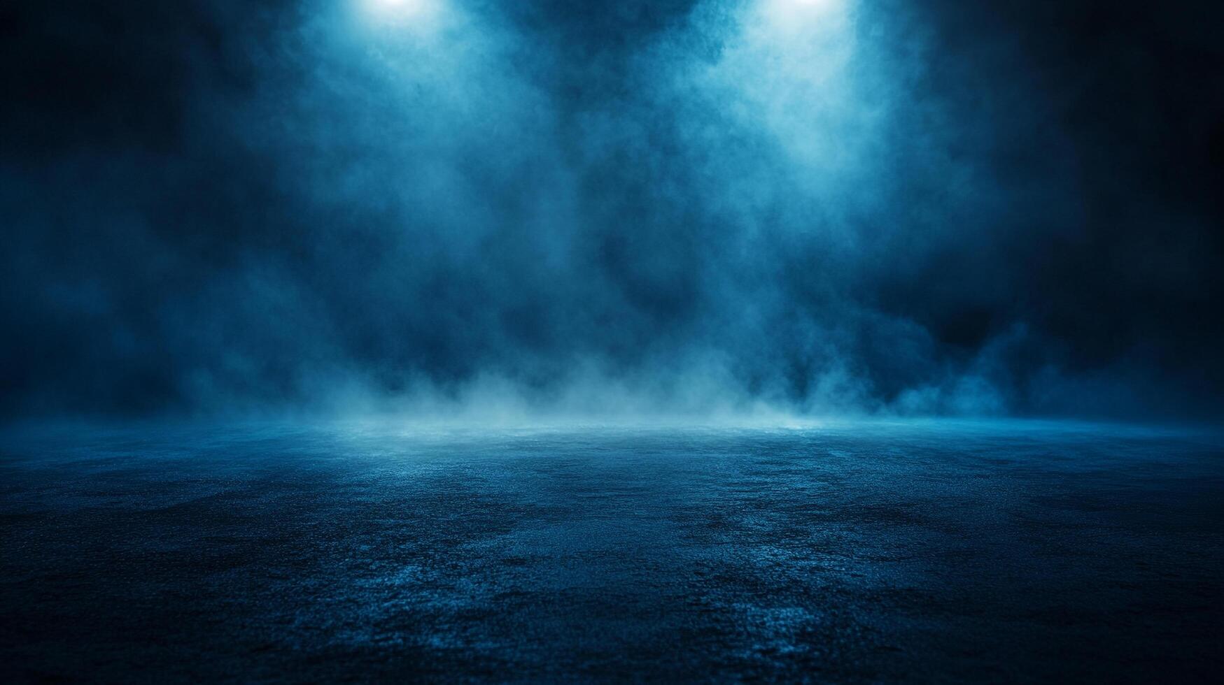 Blue sky with a foggy mist in the background. The sky is lit up with blue lights photo