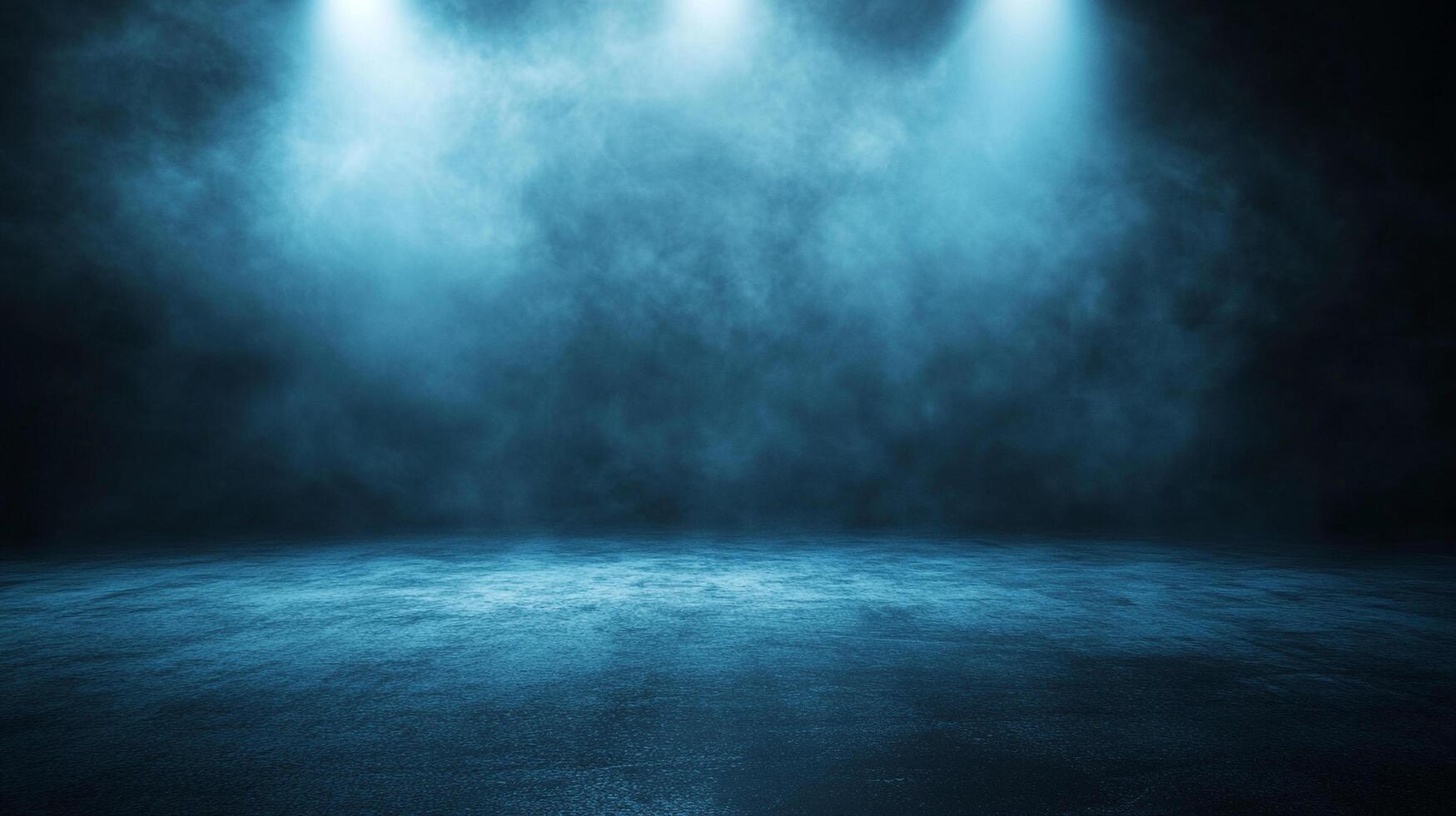 Blue room with a blue ceiling and blue walls. The room is empty and has a blue haze photo