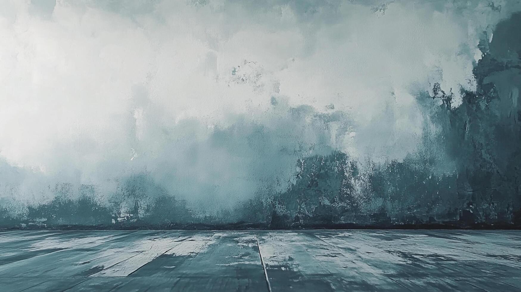 Abstract teal and white textured wall and floor create a visually dynamic and atmospheric backdrop for various creative applications. photo