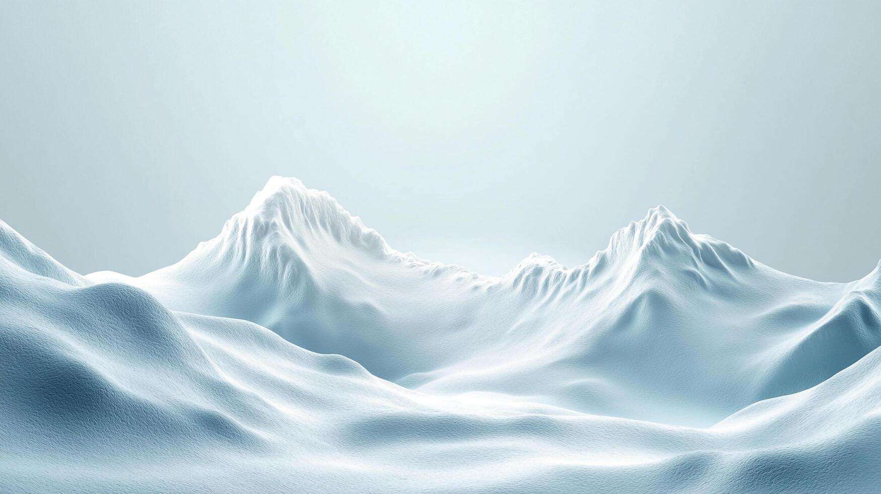 Snowy mountain range with icy peaks under a serene sky, creating a breathtaking and pristine winter landscape, a cold natural scene. photo