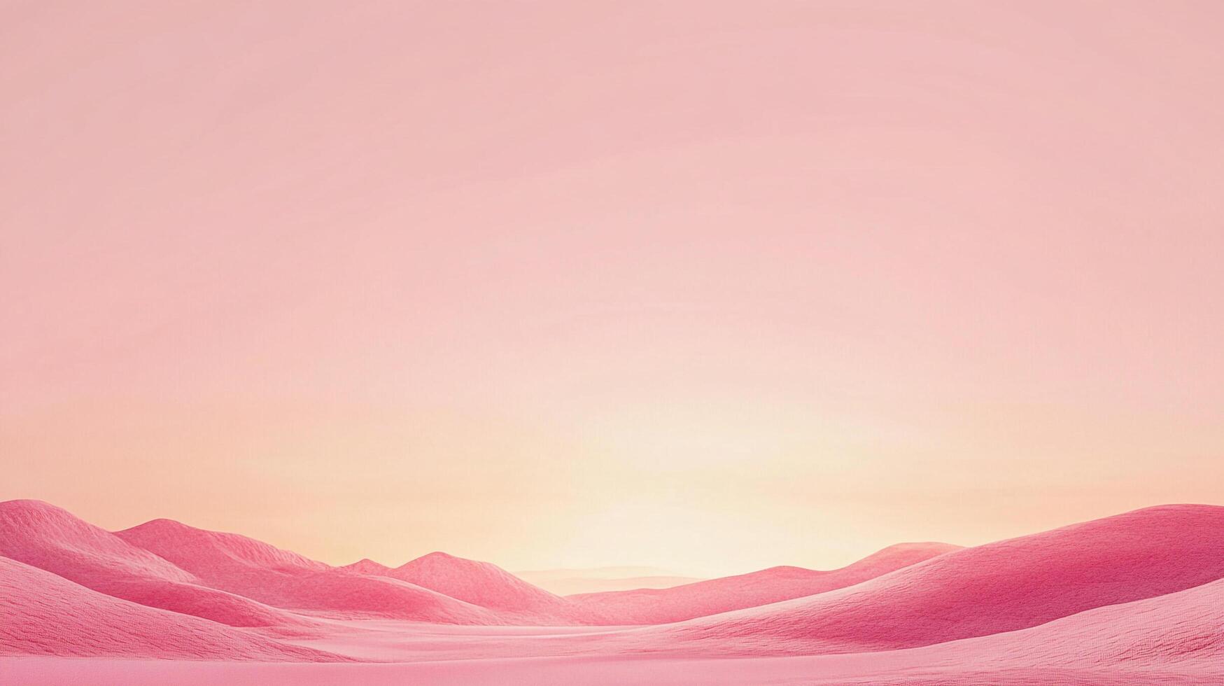 Serene landscape of pink dunes under a pastel sky, creating a dreamy and peaceful atmosphere. Soft light bathes the rolling hills. photo