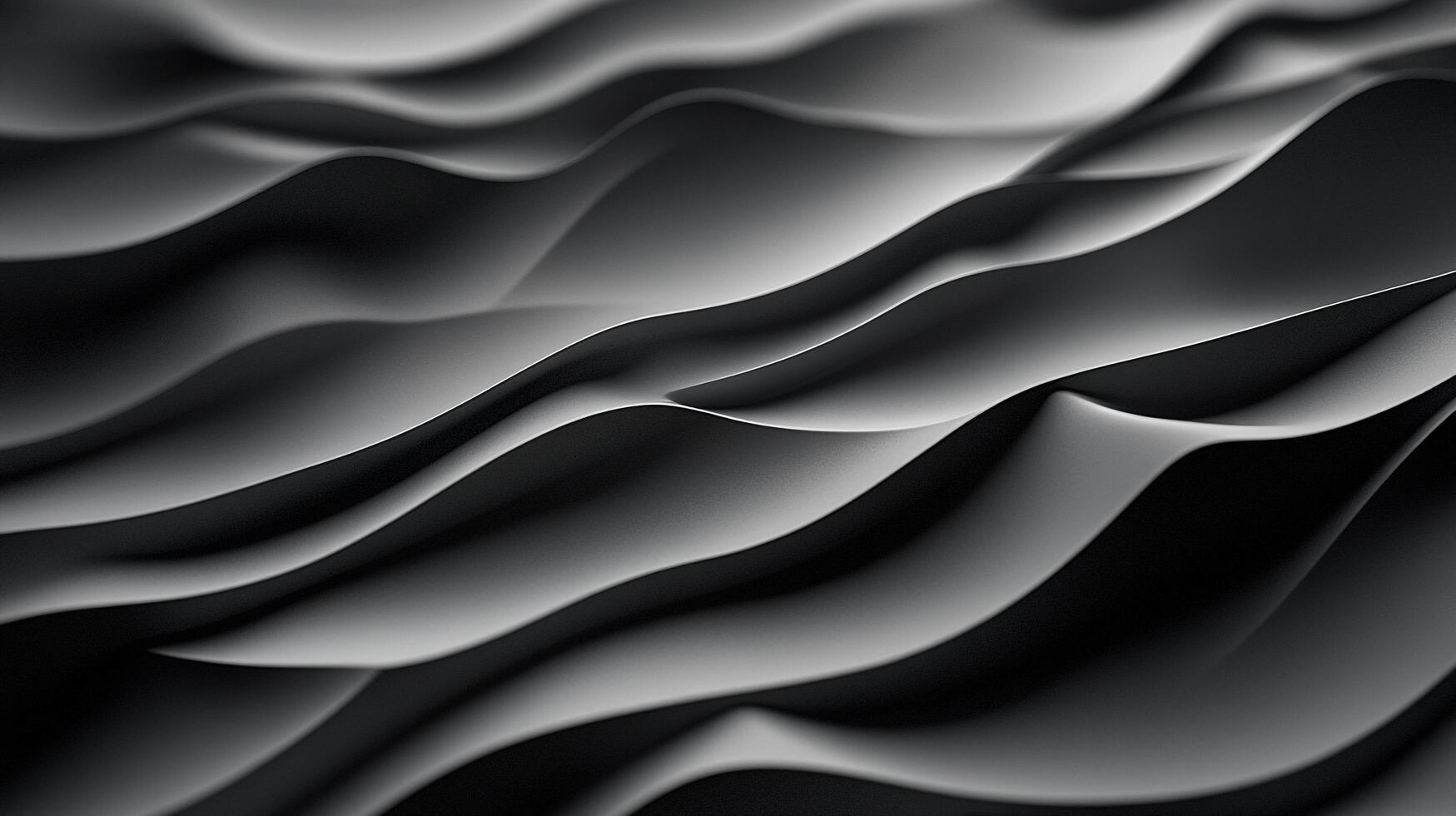 Monochromatic waves of abstract shapes ripple across a surreal surface. The light and shadows create a calm and relaxing atmosphere. photo