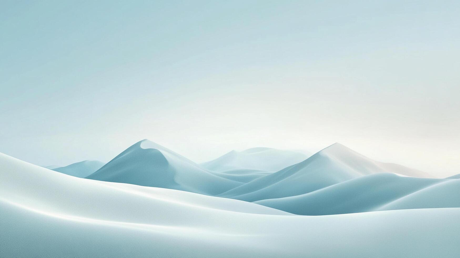 Abstract dunes stretch under a pastel sky. A minimalist landscape of soft peaks in subtle hues creates a serene and calming vista. photo