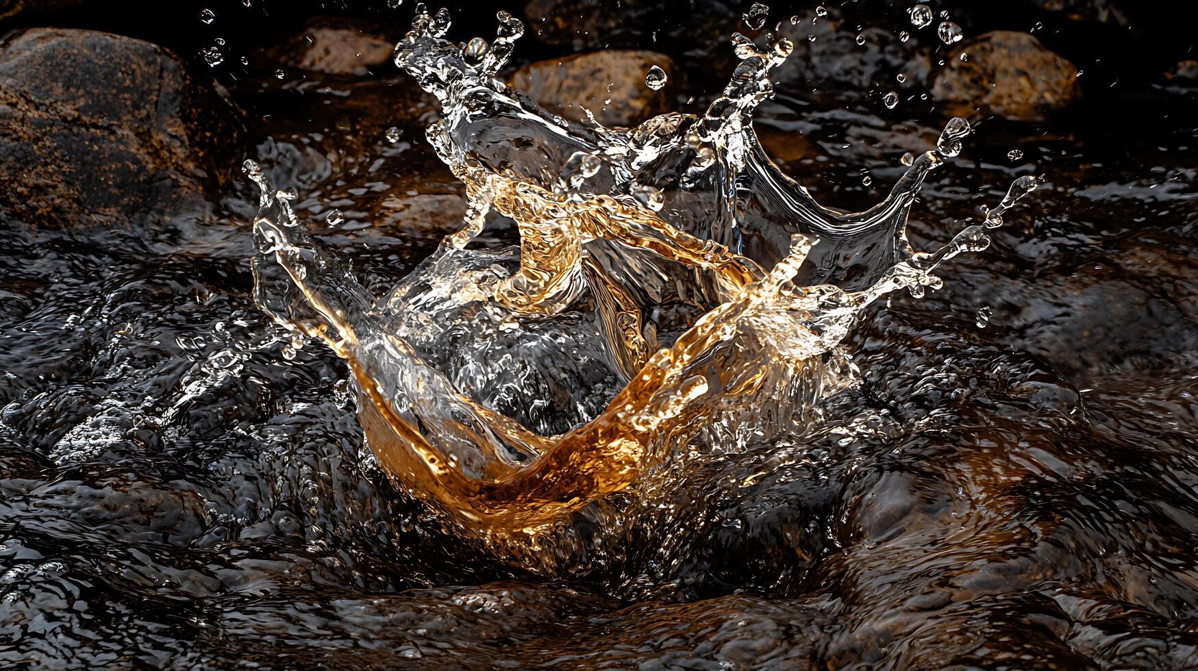 A water drop splashing in the water photo