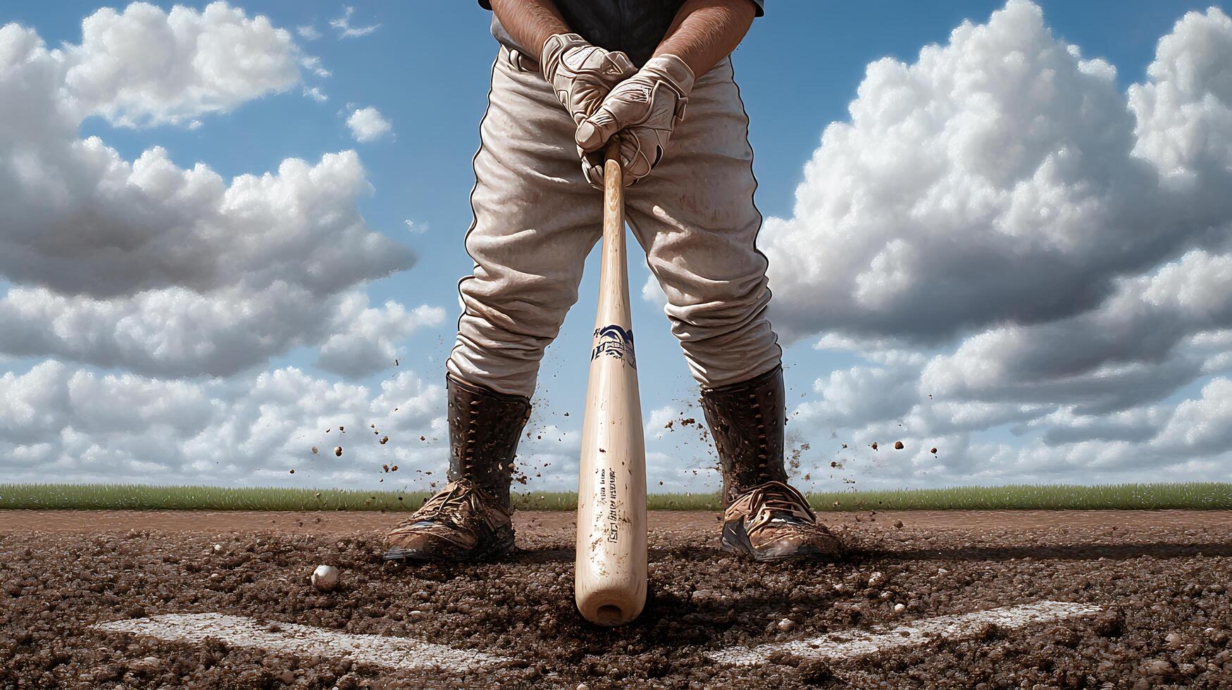 A baseball player holding a bat photo