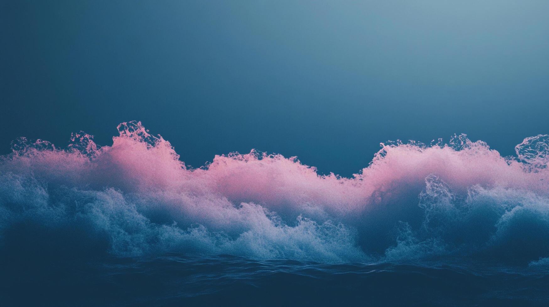Pink and blue sea wave, a unique wave illustration with a vibrant pastel colors on a dark gradient background with an atmospheric aesthetic. photo