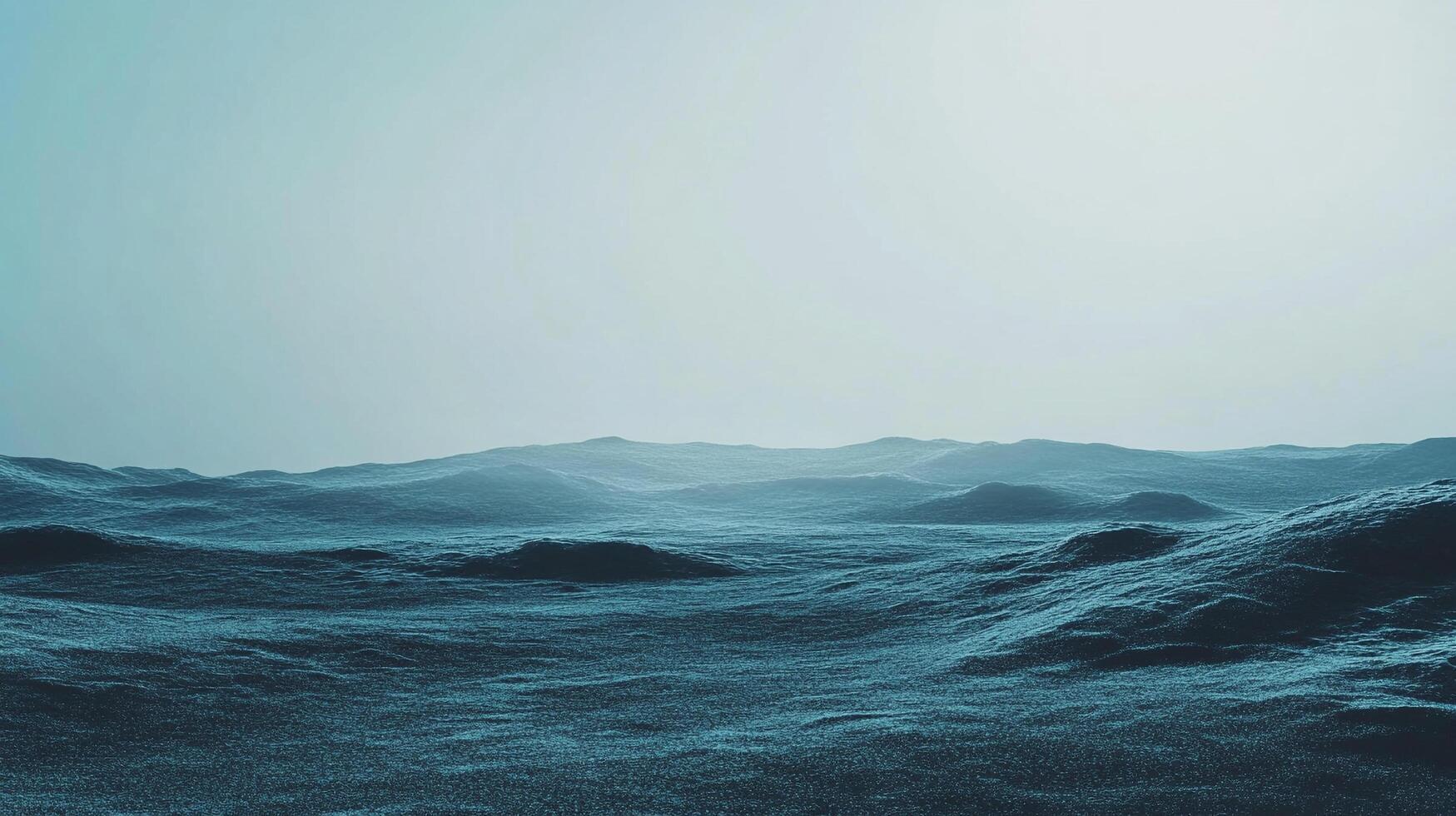 A serene and moody ocean scene, with gentle waves under a pale sky, capturing the tranquil power of the sea. photo
