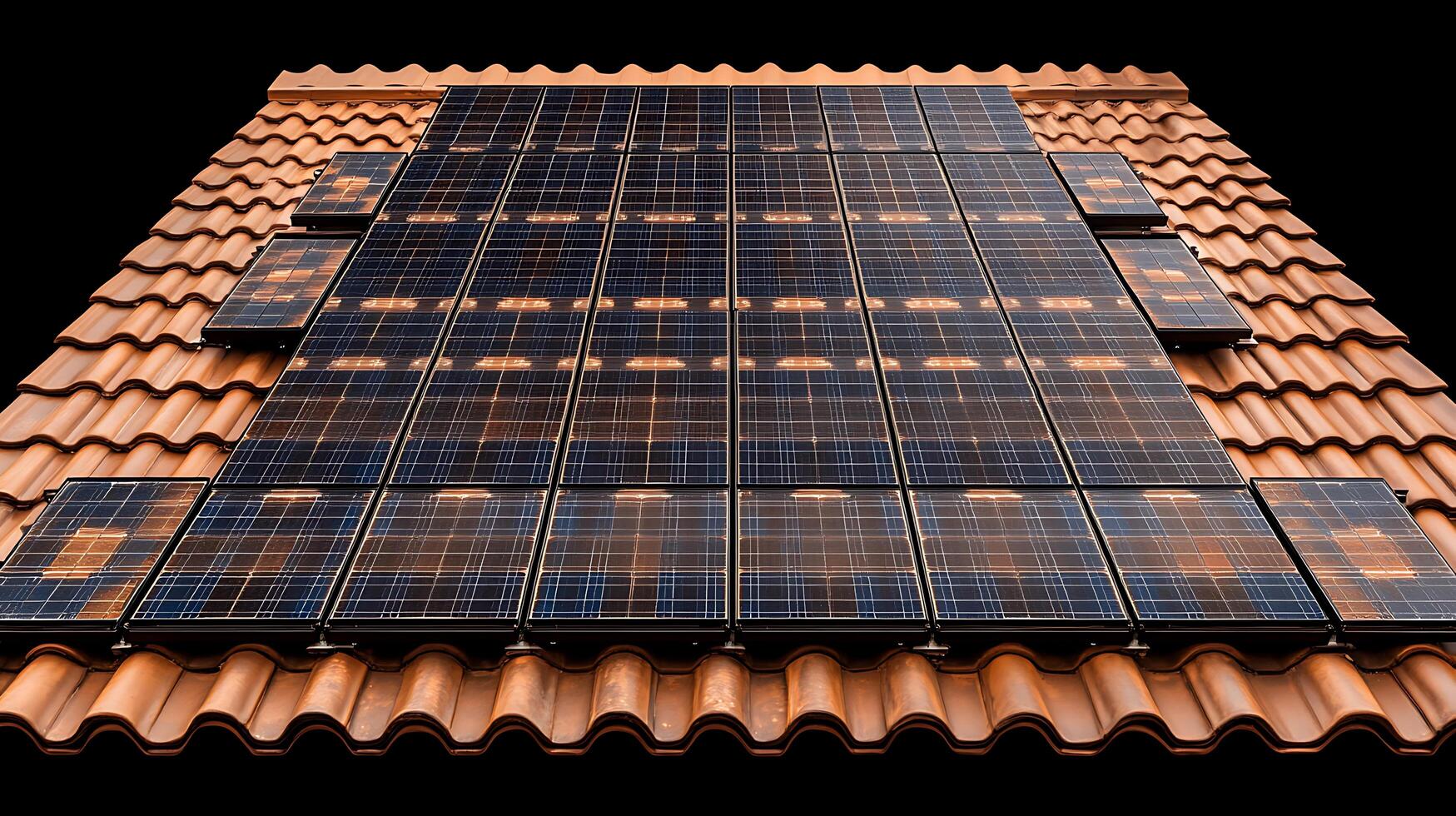 Solar panels on a roof photo