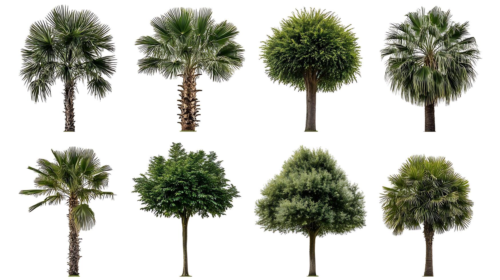 A collection of different types of palm trees photo