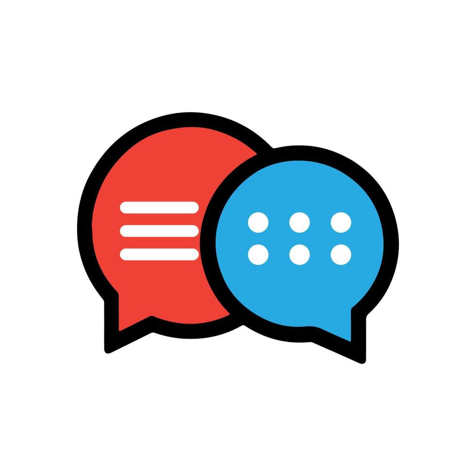Speech bubble icons are depicted. vector
