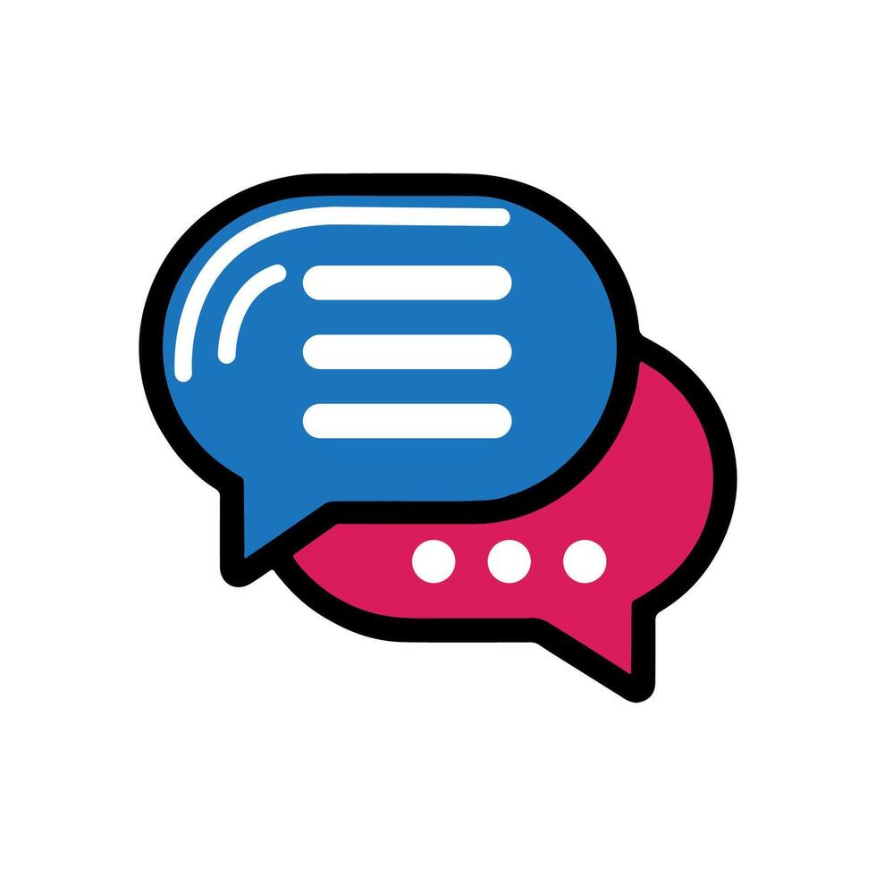 POverlapping speech bubbles icon symbolize communication. vector