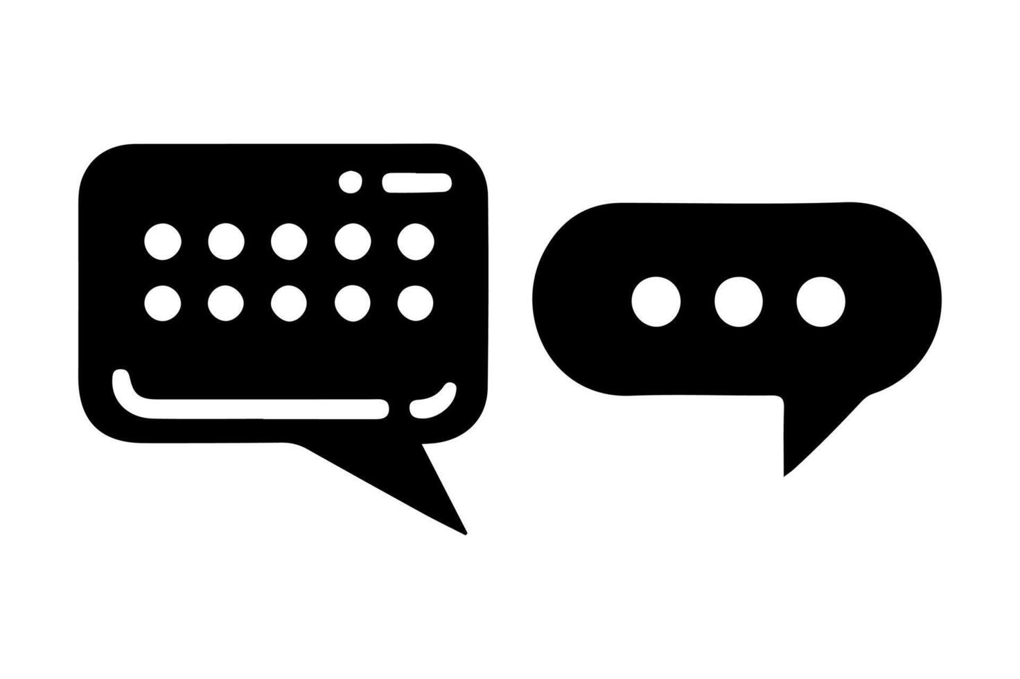 Two chat icons are displayed on a white background. vector