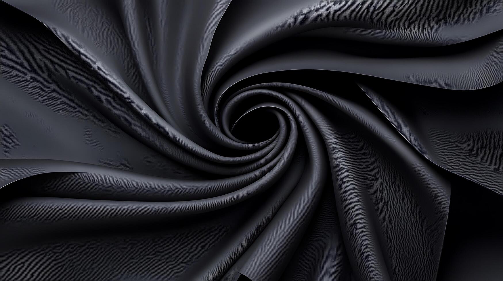 Black silk fabric with a spiral pattern photo