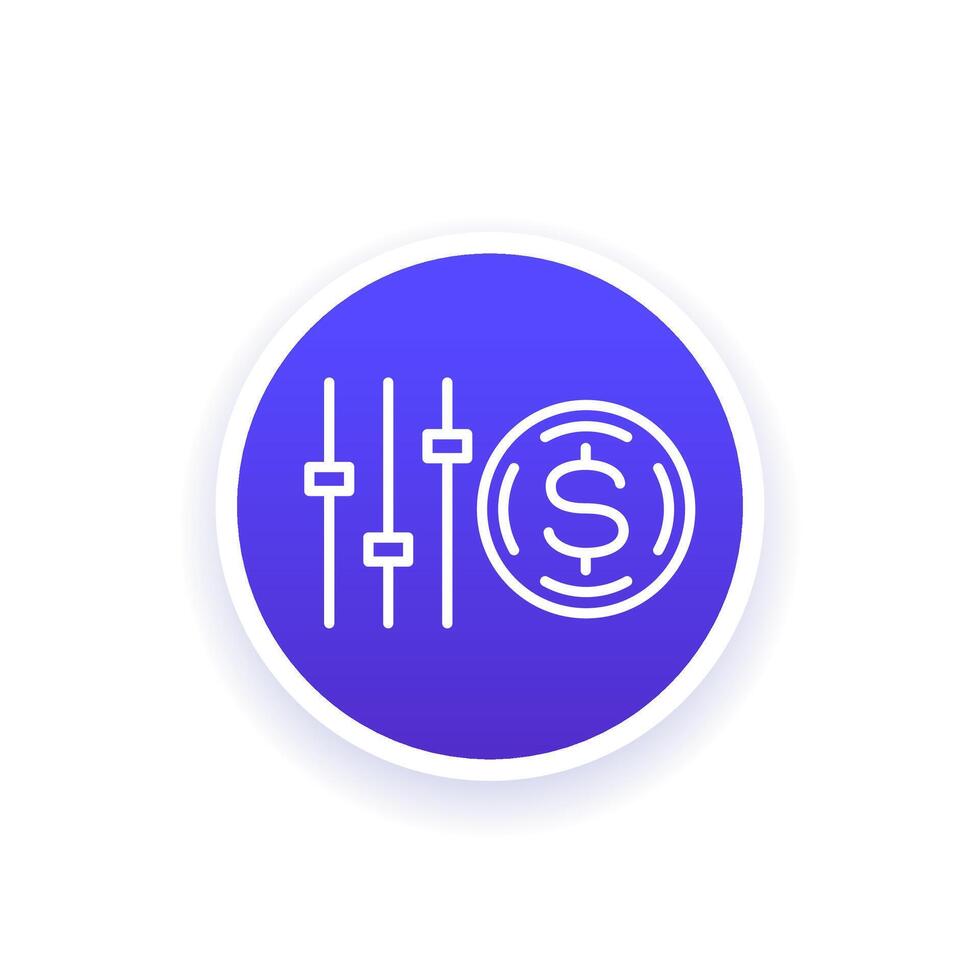 flexible price line icon, dynamic pricing vector