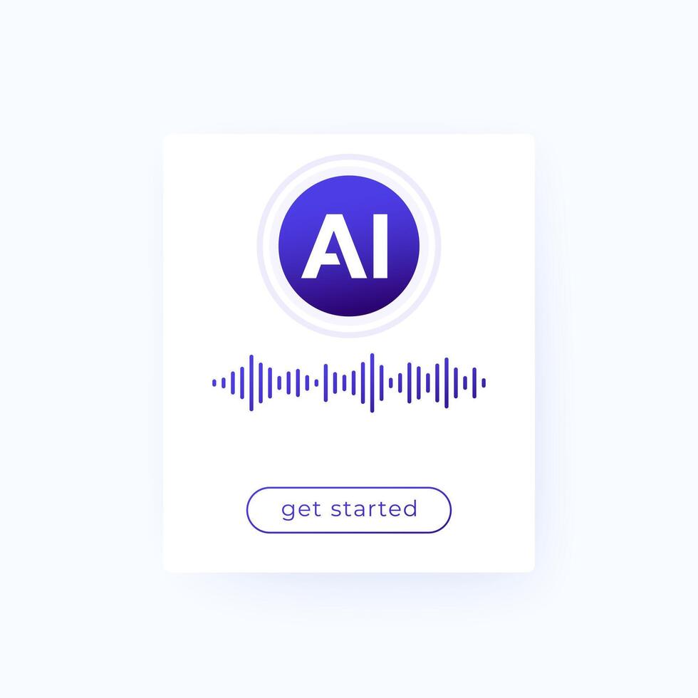 AI voice generator ui design, interface vector
