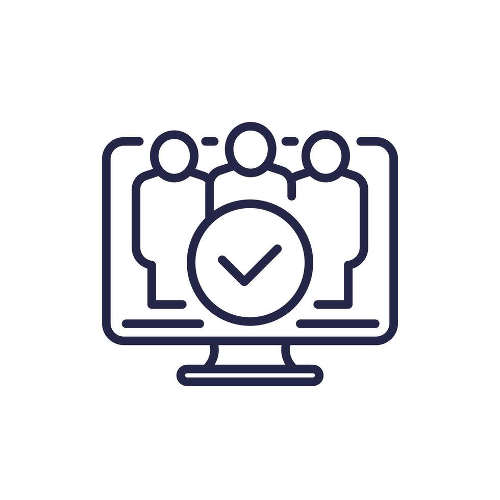 users line icon on white vector