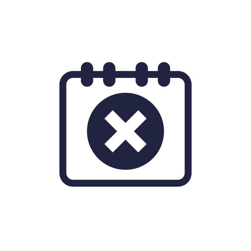 Cancel appointment icon with the calendar vector