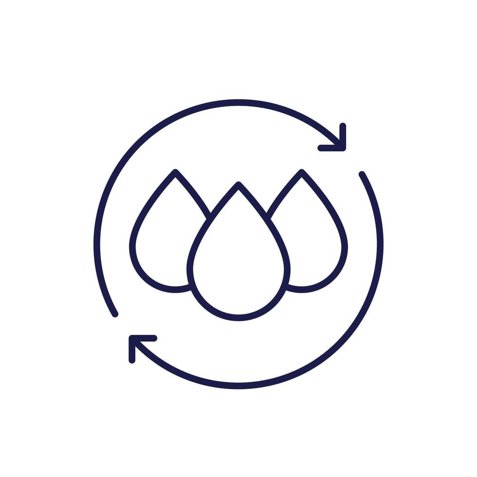 rehydrate icon, restore water balance line vector