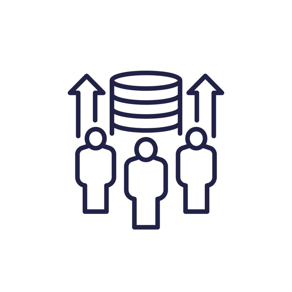 increase user base line icon vector
