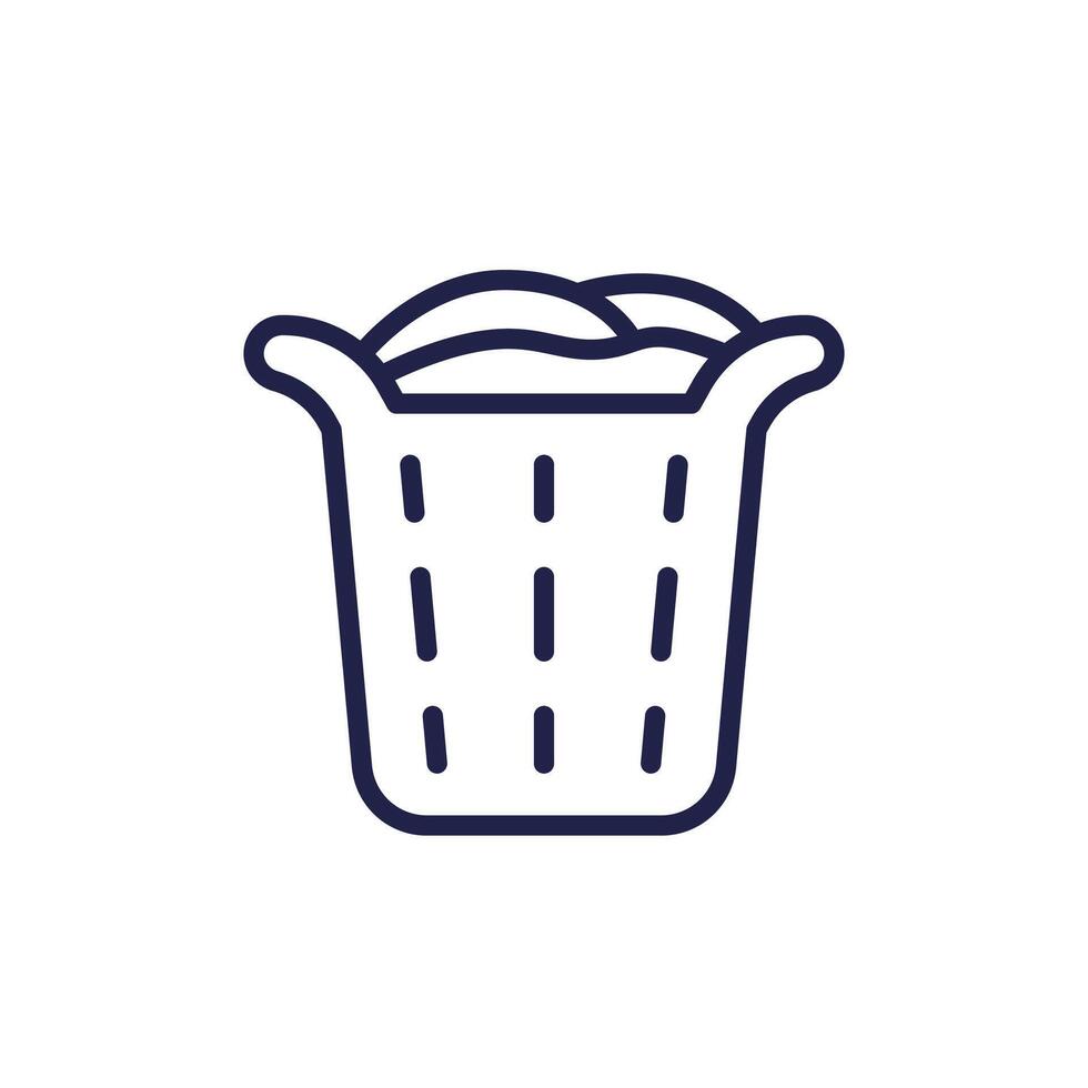 Laundry basket icon, line vector