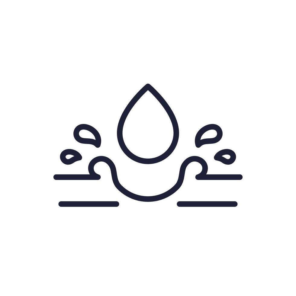 corrosive material and acid line icon design on white vector