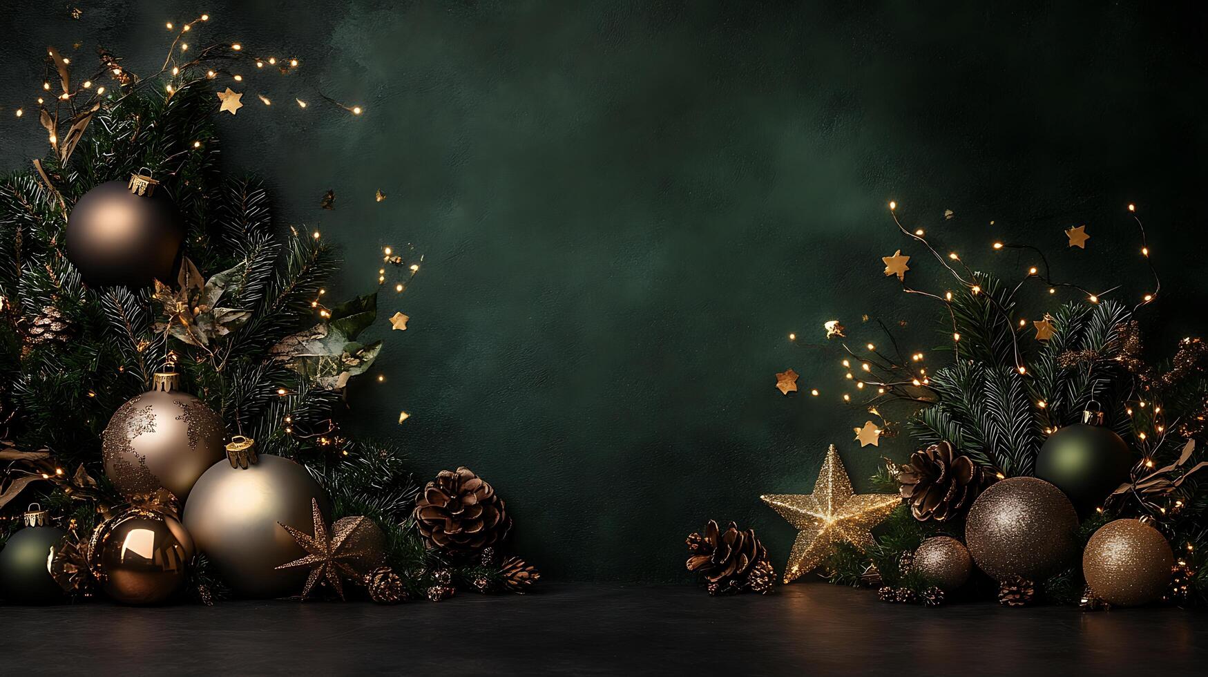 Christmas decorations on a dark background photo