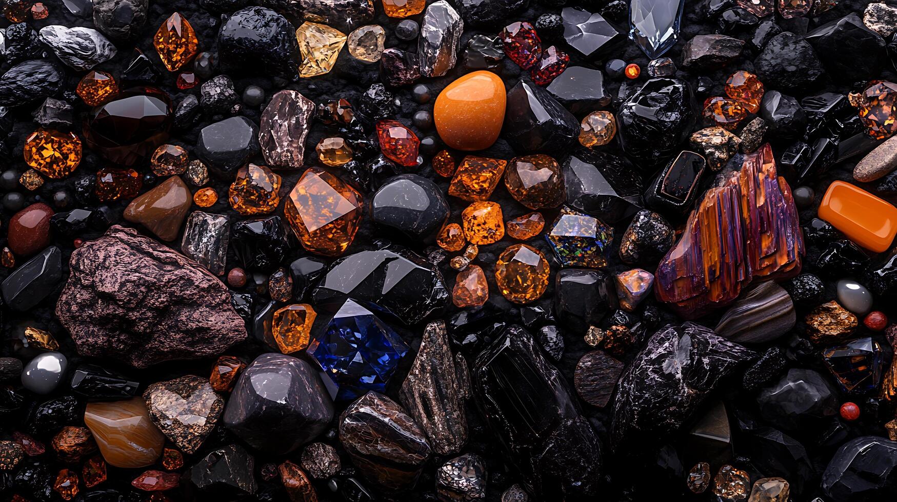 A pile of rocks and stones with different colors photo