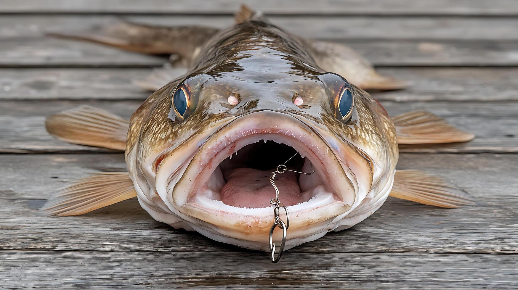 A fish with its mouth open photo
