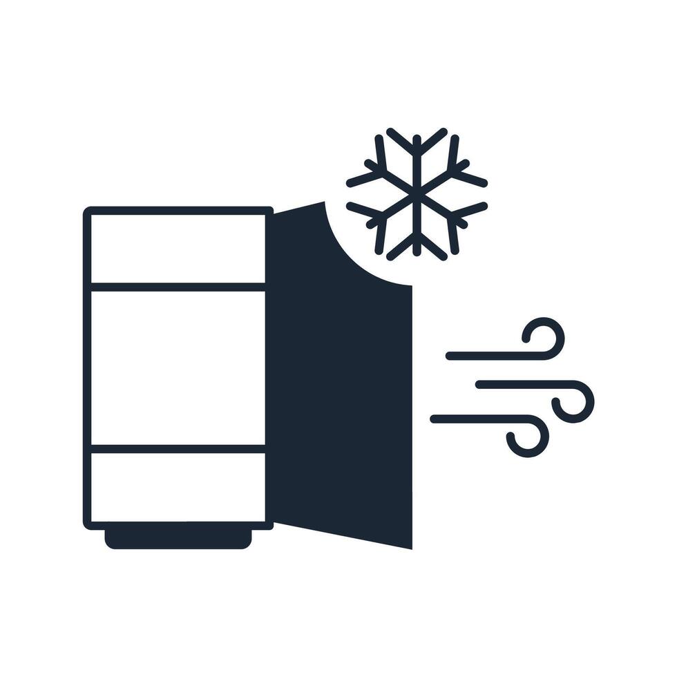 cold air icon line vector