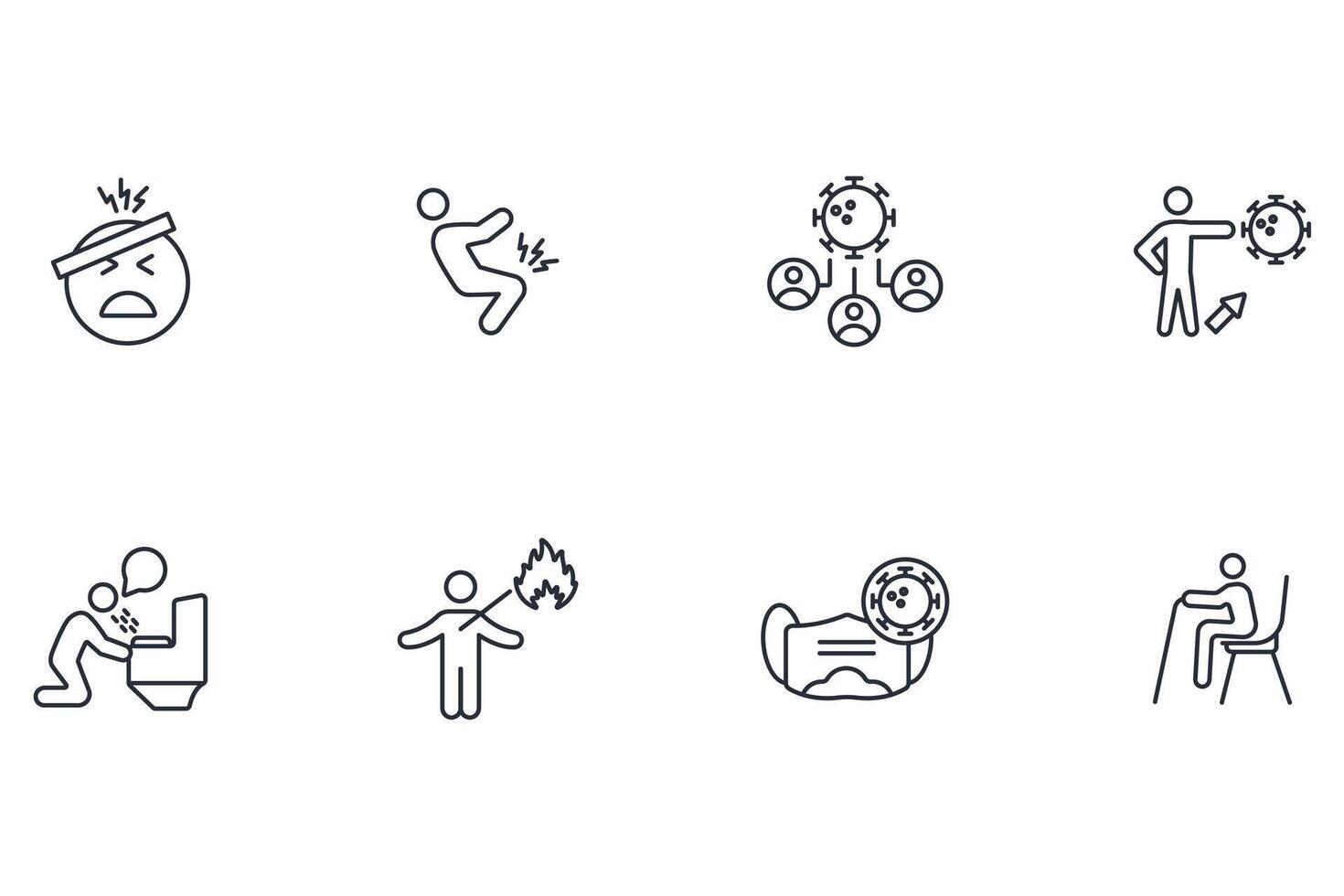 sickness line icon vector