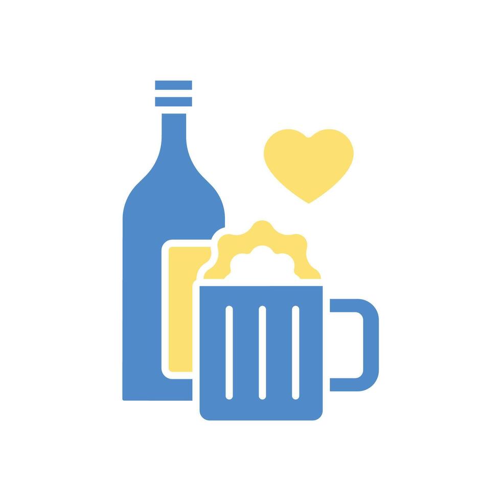 i love beer colors icons vector