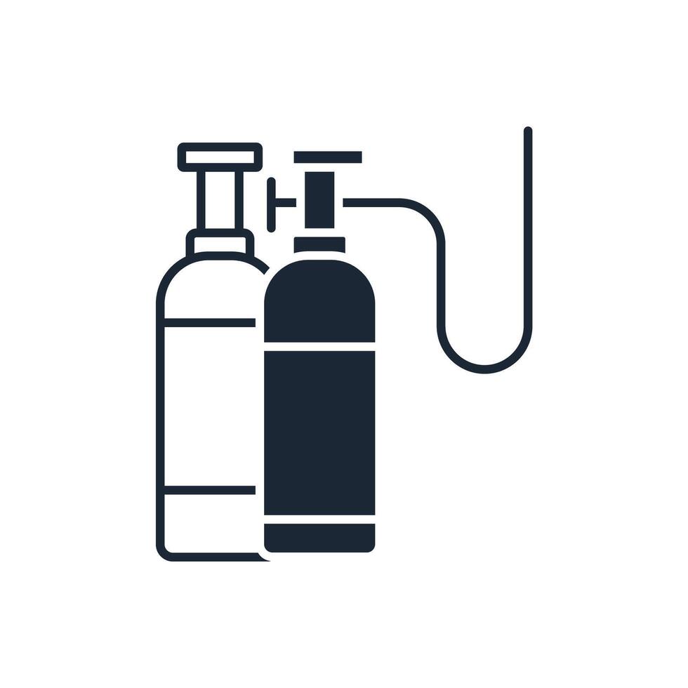 Oxygen bottle icon line vector