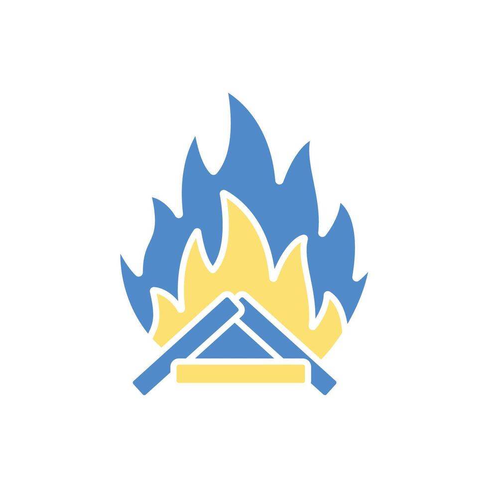 Campfire icon colours vector