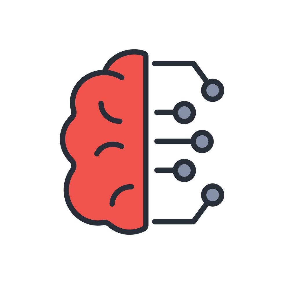 artificial intelligence icon colors style design vector
