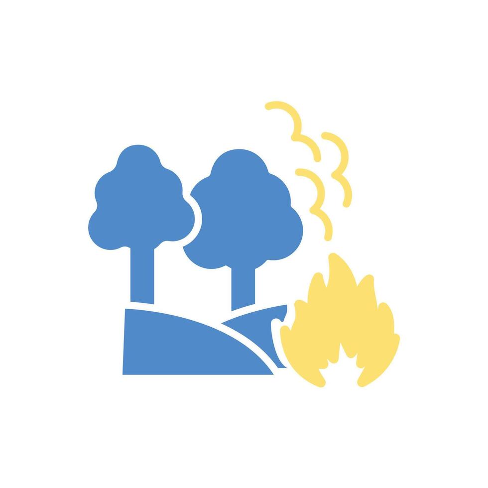 Forest fire icon colours vector