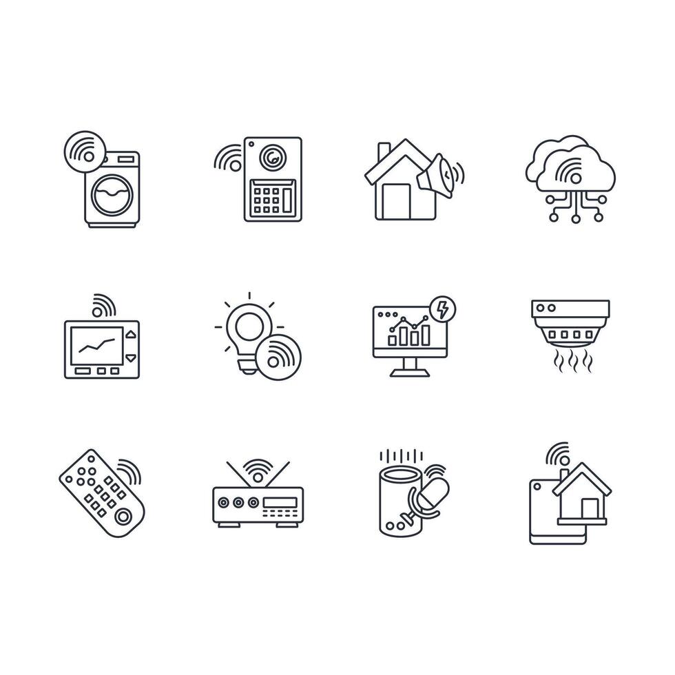 Home automation icon line vector
