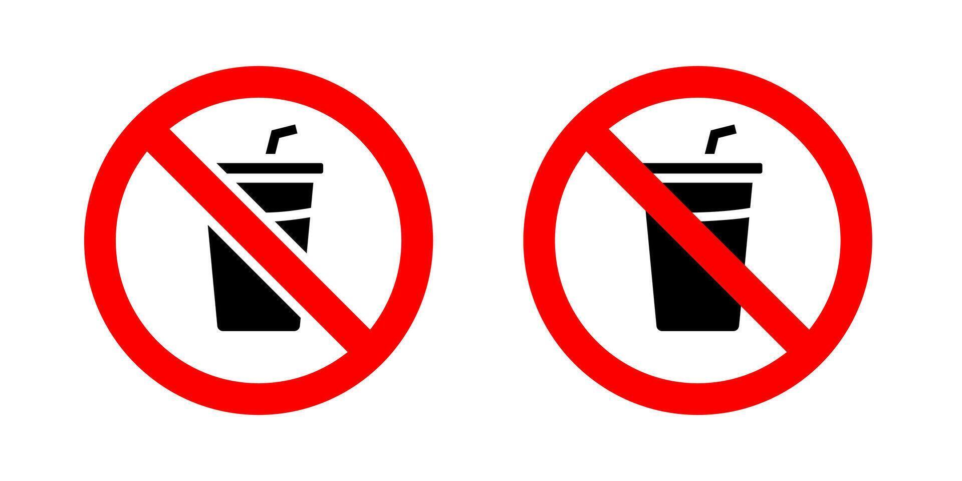 No Drinking icon set.for mobile concept and web design on white background vector