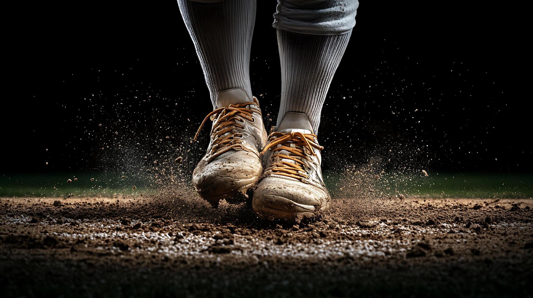 A baseball player's feet photo