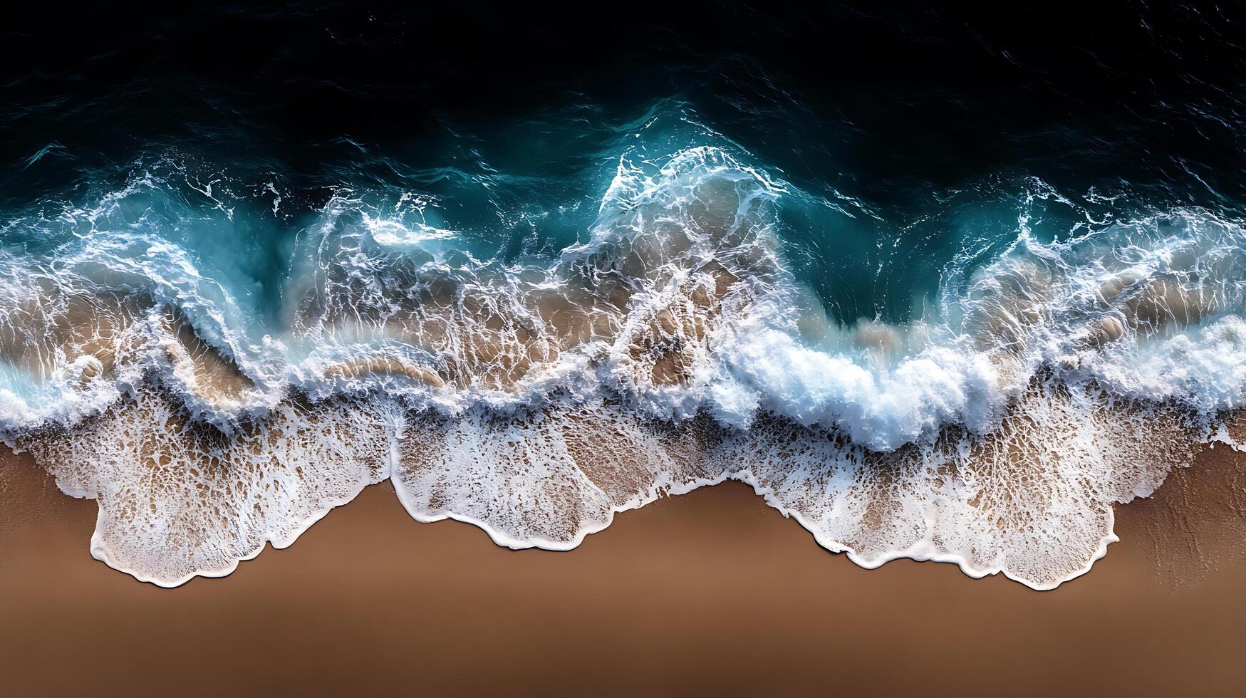 An aerial view of the ocean waves photo