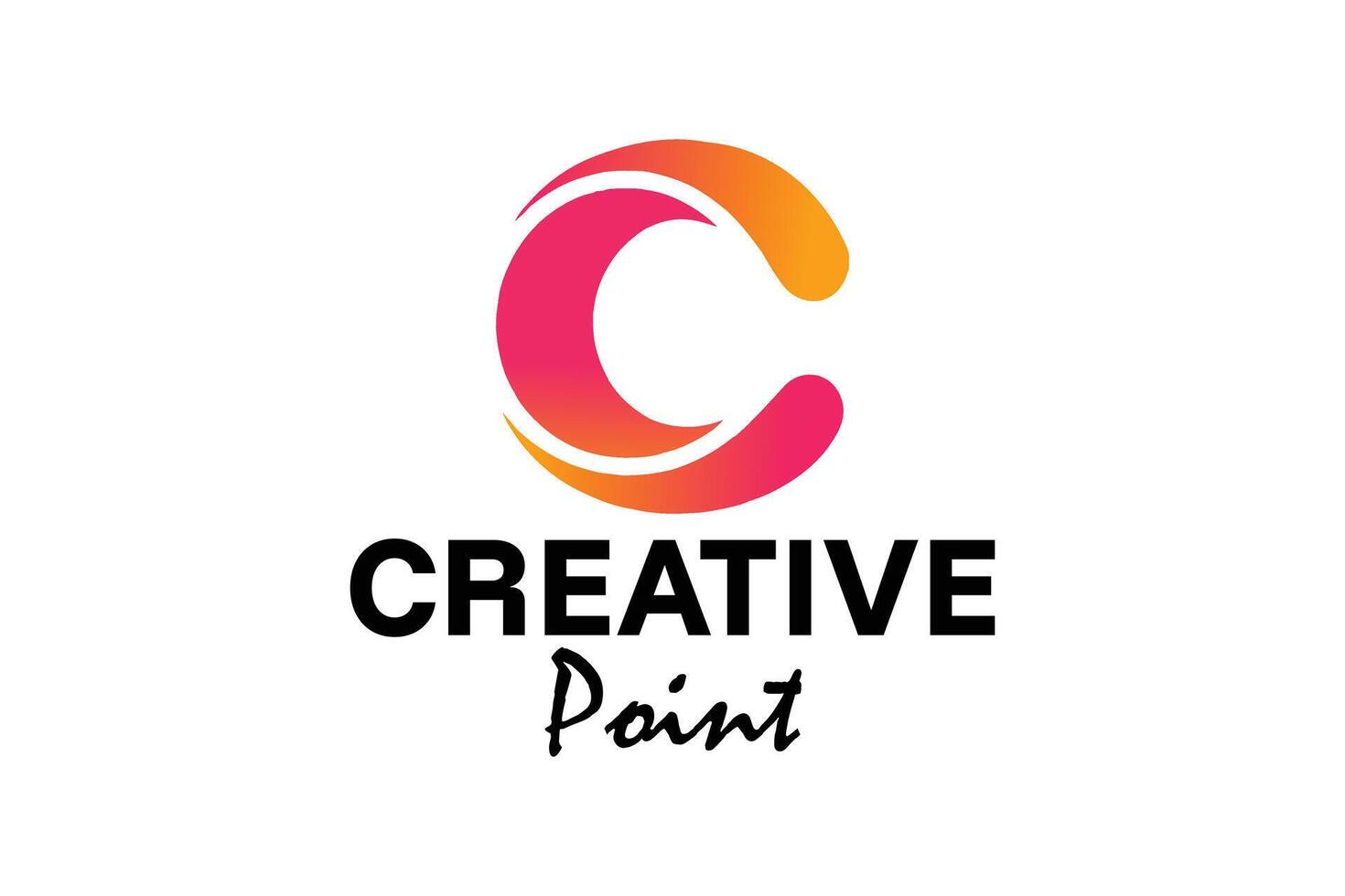 Creative point name logo icon symbol in 'C' letter typography design vector