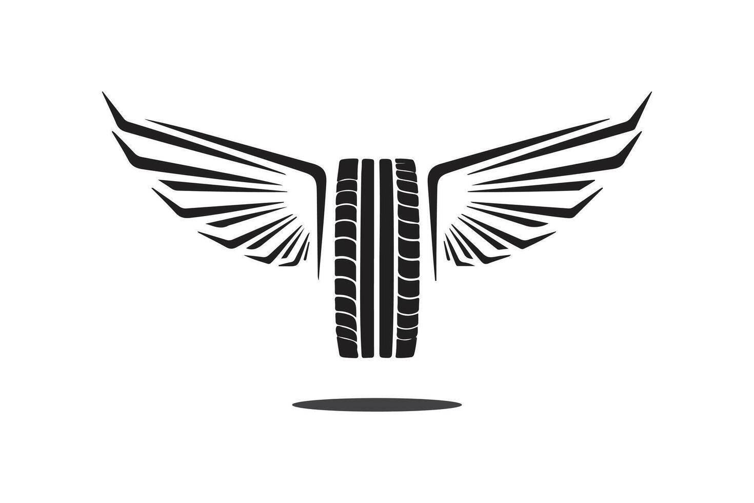 Icon logo of wings with tire vector