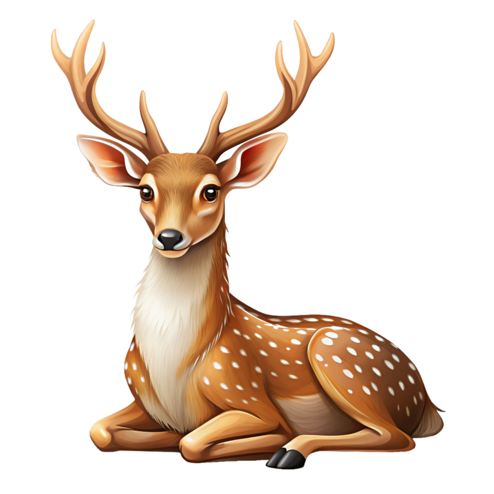 beautiful deer setting is isolated on transparent background png