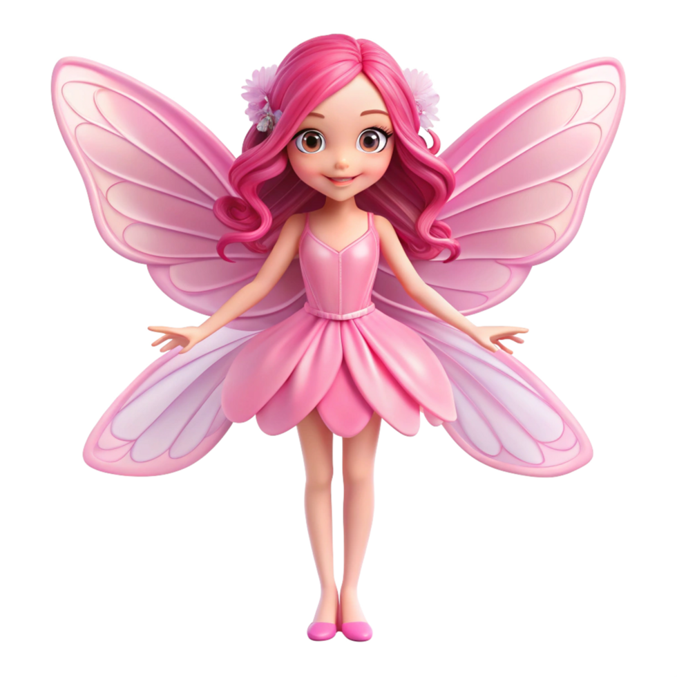 pink beautiful fairy is isolated on transparent background png