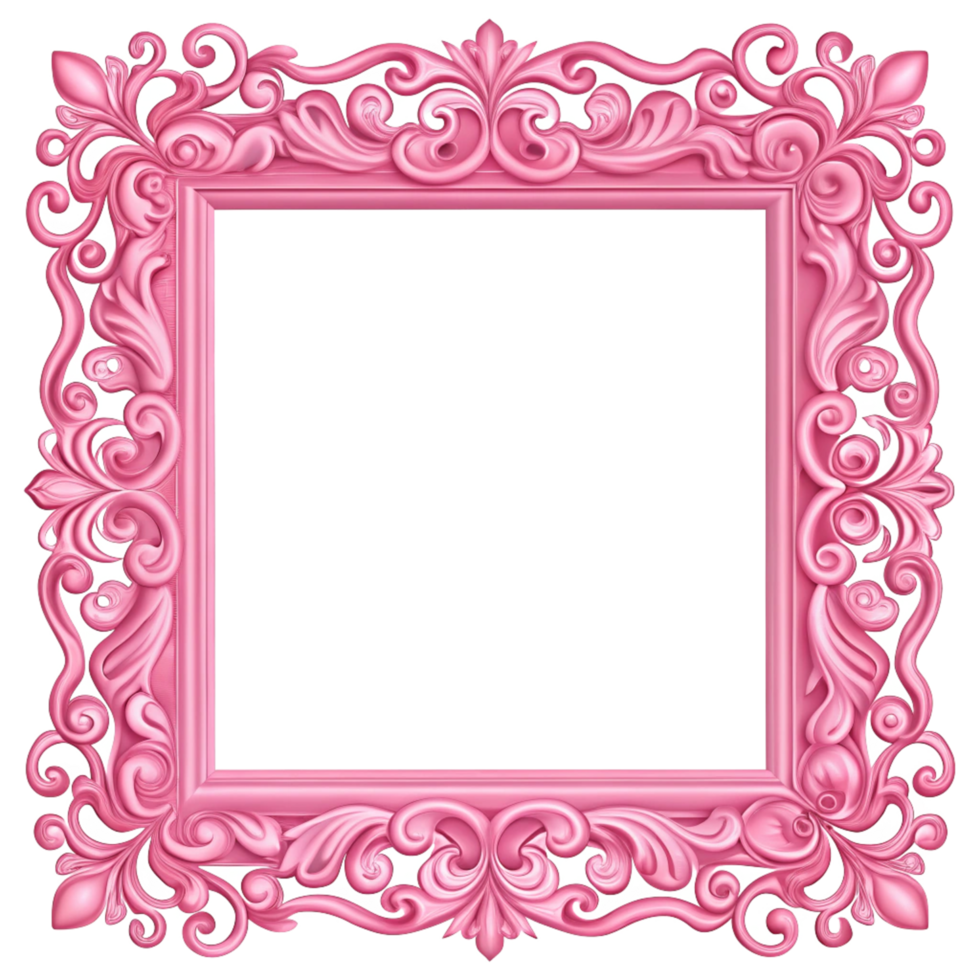 pink picture frame is isolated on transparent background png