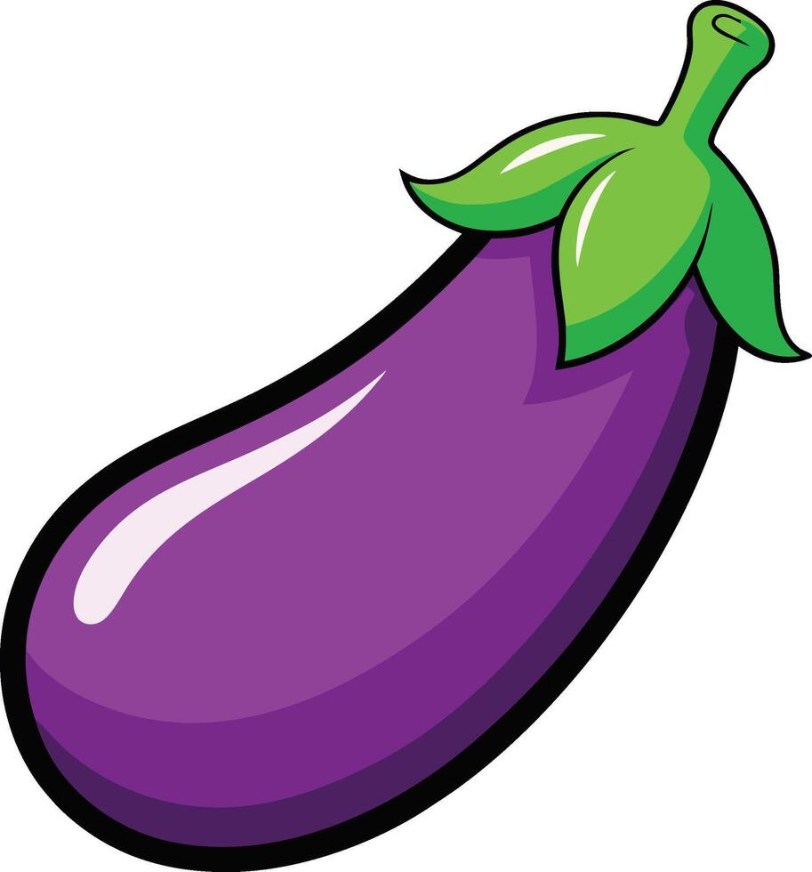 Cartoon Style Eggplant Illustration vector