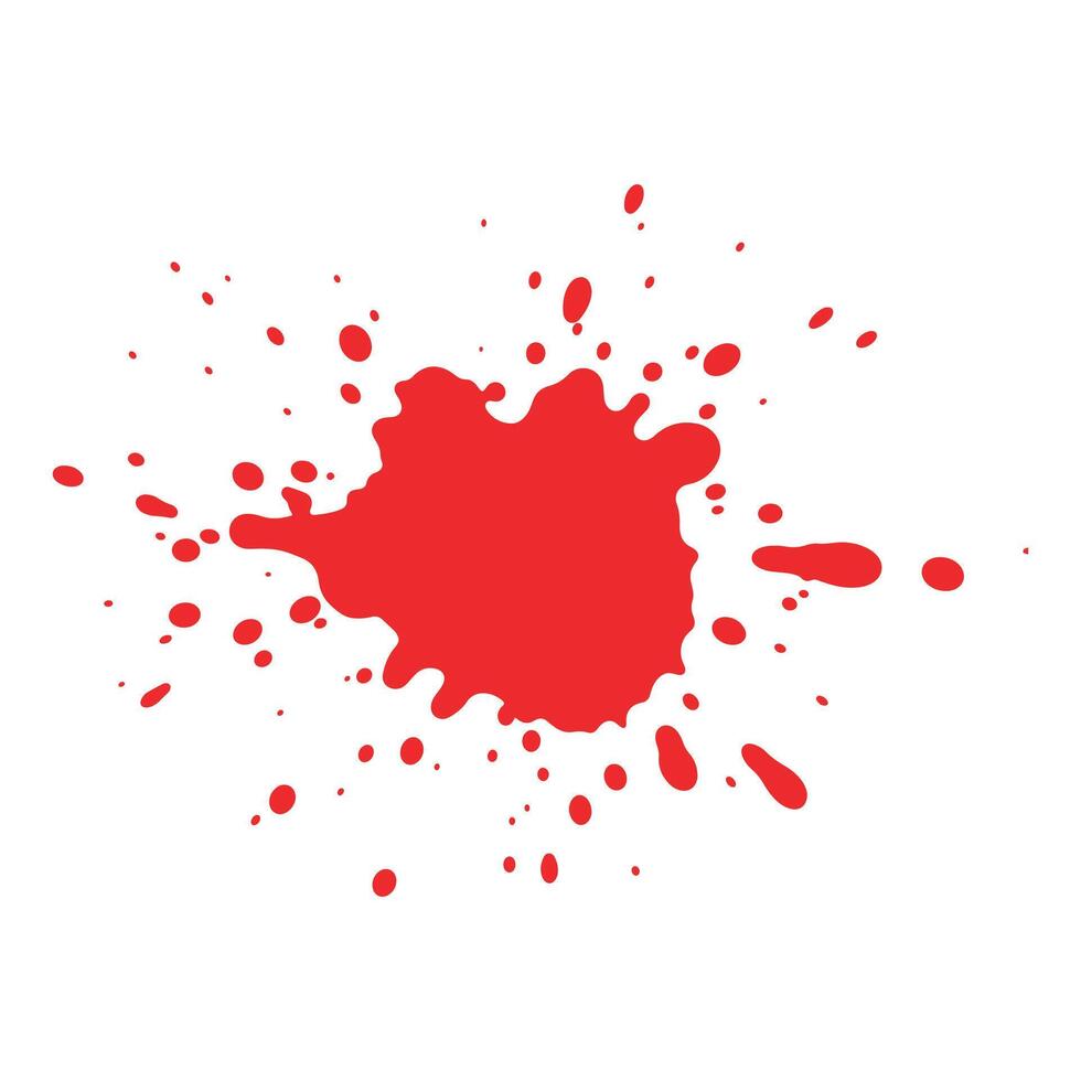Red ink splatter on a white background by individual particles. vector